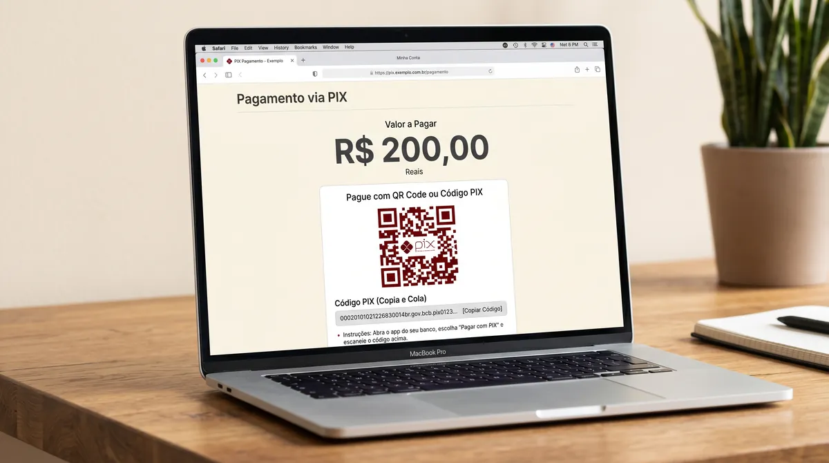 Tela de depósito Pix no cassino com Ice Fishing — chave Pix CPF e valor R$ 200,00