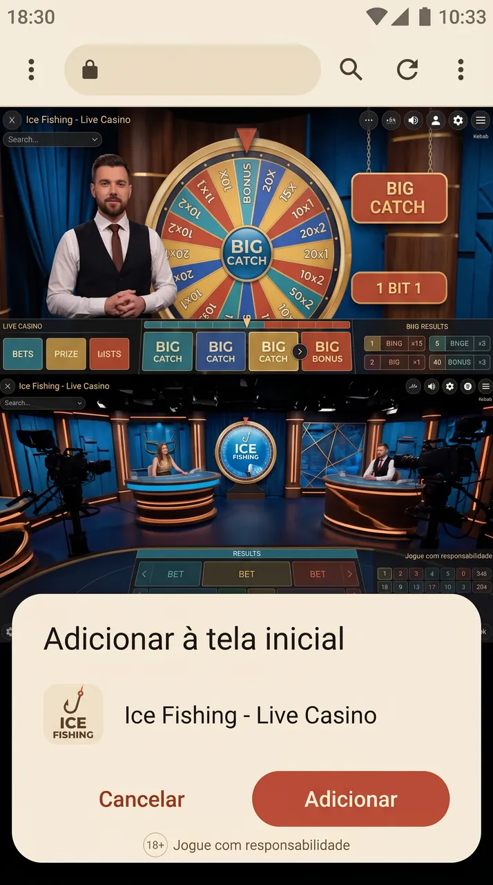 Chrome no Android mostrando o prompt Adicionar à tela inicial